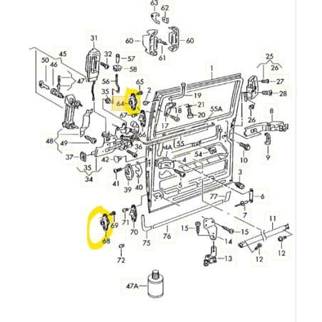 Plaque de verrouillage porte coulissante VW T4 1991-2004