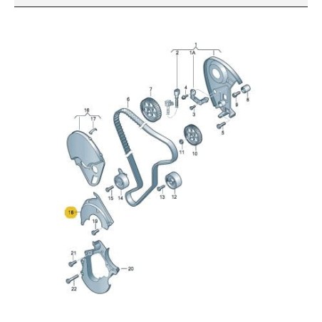 Cache de courroie de distribution central 2.5 TDI VW T4 LT Crafter Audi A6