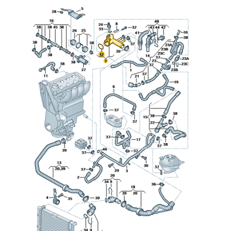 Bride de liquide de refroidissement 1.8 essence AWC VW Sharan Seat Alhambra