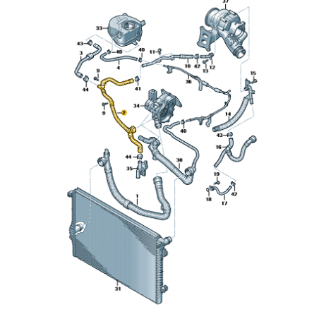 Tuyau de ligne d'eau du système de refroidissement 2.0 TSI Skoda Octavia VW Golf 8