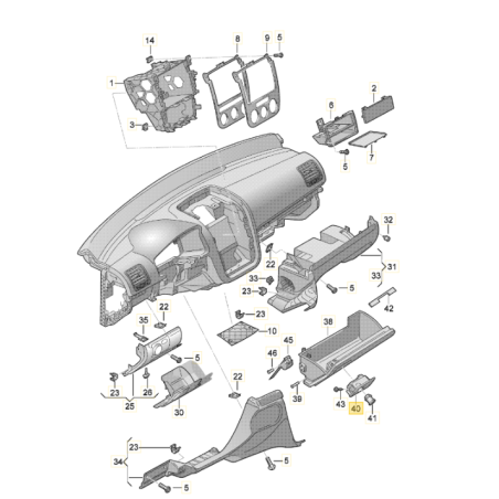 Poignée de boîte à gants tableau de bord VW Golf 5 6