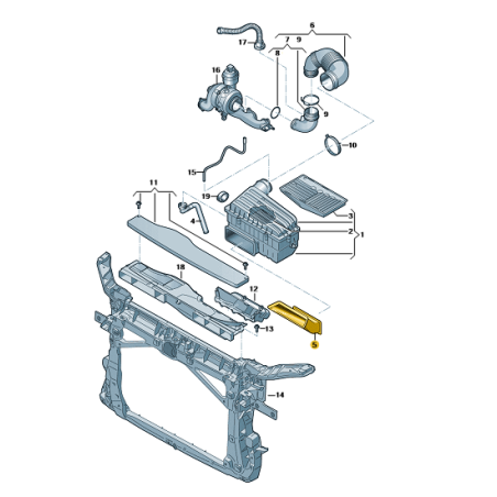 Guide d'admission d'air moteur 1.8 2.0 TSI 2.0 TDI VW Golf VII Jetta Tiguan Allspace