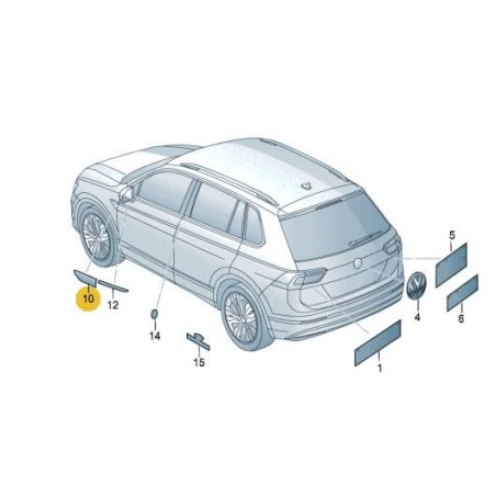 Emblème latéral chromé aile VW Tiguan Allspace 2018-