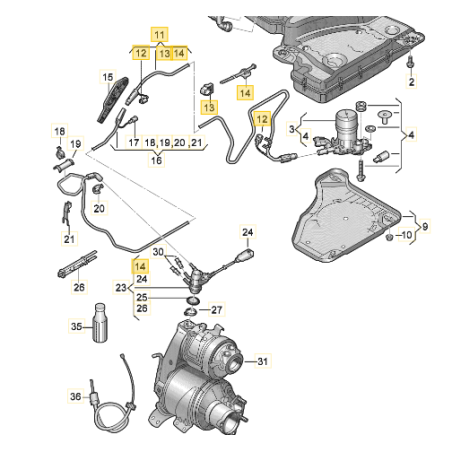 Conduite d'alimentation adblue avant pour injection Skoda Kodiaq | VW Tiguan Allspace | Seat Tarraco