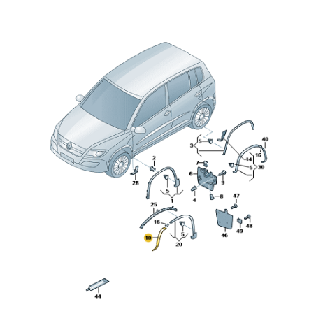 Cache pare-chocs avant VW Tiguan FL R-line 2012-2018