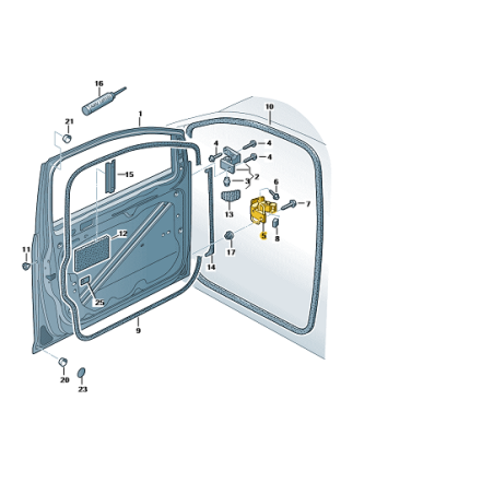 Charnière inférieure de porte avant VW Caddy Touran