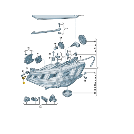 Vis de réglage de phare VW Passat B8 2015-