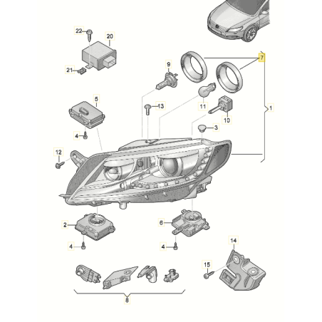 Cache de phare VW Passat CC Tiguan Touran