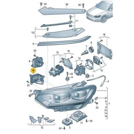 Module de contrôle ballast LED phare VW Passat B8 2015-2019