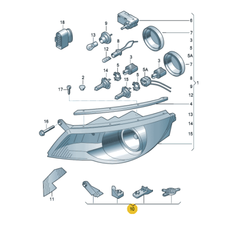 Kit de réparation de phare VW Tiguan I 2008-2011