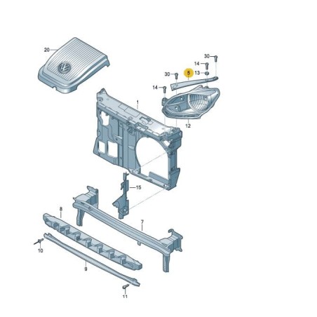 Support supérieur de panneau de phare VW Up! Skoda Citigo Seat Mii