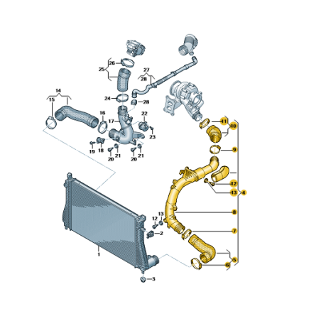 Tuyau d'intercooler 2.0 TSI SEAT CUPRA ATECA VW T-Roc