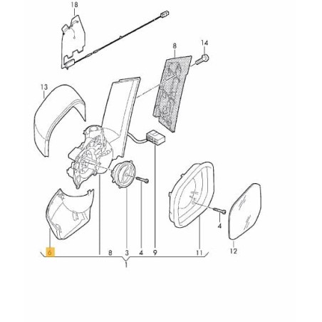 Cache inférieur de rétroviseur VW Caddy IV 2015-2020