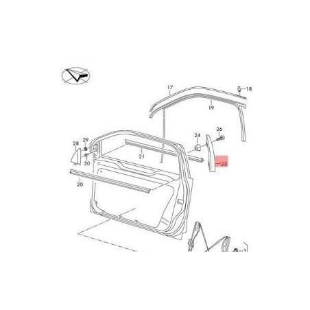 Revêtement de porte avant pilier B noir brillant VW Tiguan 2008-2015