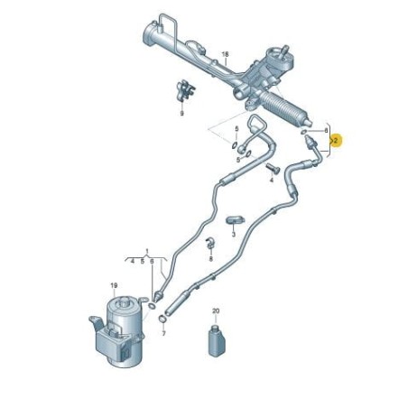 Conduite de retour de direction assistée SEAT SKODA VW