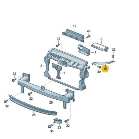 Plaque de couverture supérieure de support de radiateur VW Tiguan FL 2012-2015