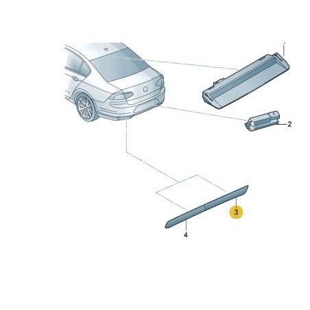 Réflecteur de pare-chocs arrière intérieur VW Passat B8