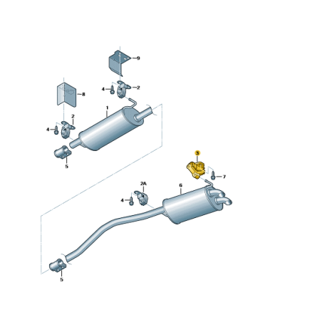 Support d'échappement arrière 1.9 2.0 2.5 TDI 2.0 TSI VW T5 2004-2015 T6 2016-