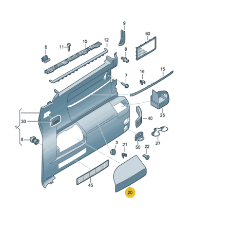 Panneau de couverture côté arrière gauche VW T5 T6 T6.1