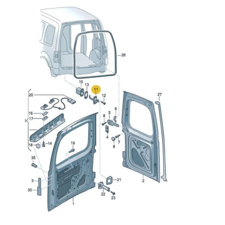 Support de butée de porte arrière VW CADDY 2004-2020