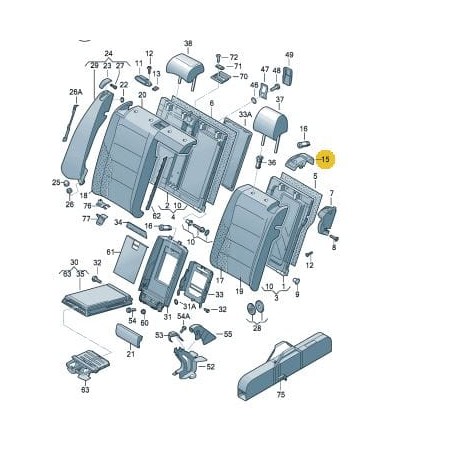 Panneau de garniture de verrouillage de siège arrière VW Passat B6 B7 VARIANT CC