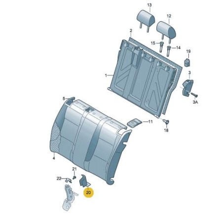 Garniture de siège arrière SEAT Toledo VW Polo SKODA Octavia Rapid