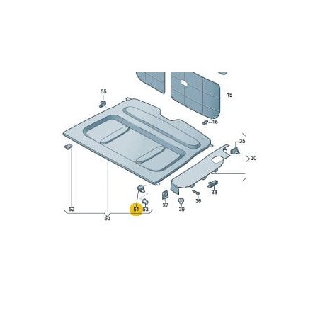 Support d'étagère arrière VW Caddy 2004-2015 / 2016-.