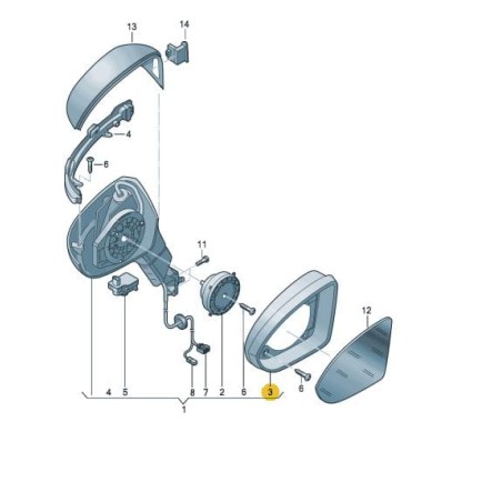 Cadre de rétroviseur latéral VW Golf VIII ID.3