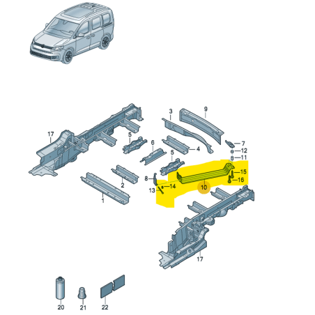 Support de roue de secours VW Caddy 2021-