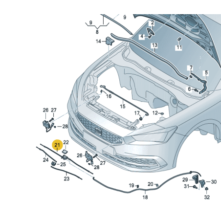 Câble d'ouverture capot avant Seat Leon IV | Cupra 2020-