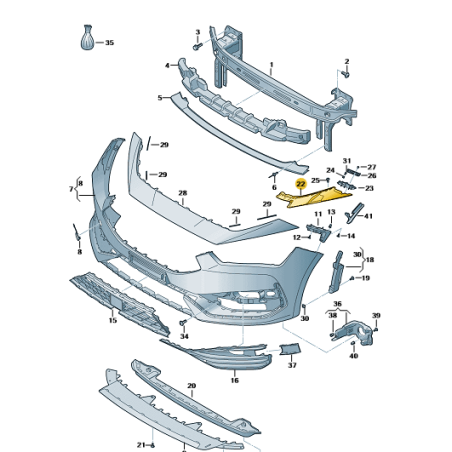 Support de garniture supérieure de pare-chocs avant SEAT LEON CUPRA