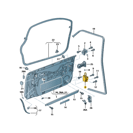 Charnière inférieure de porte avant pour Exeo Audi A3 A4 A6 Q7