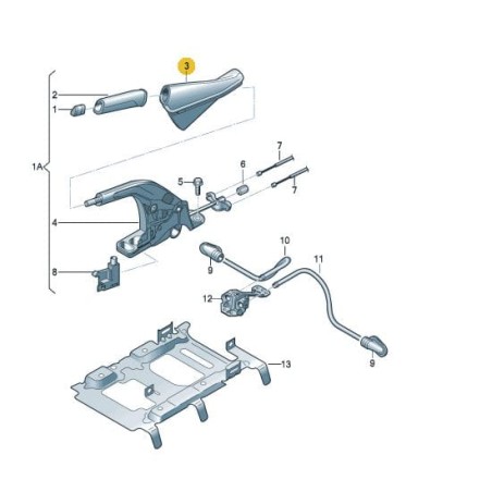 Cache levier de frein à main SEAT LEON III 2013-2016