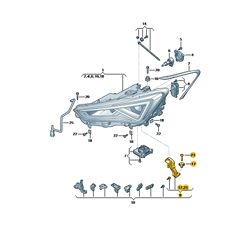 Support de phare Seat Tarraco