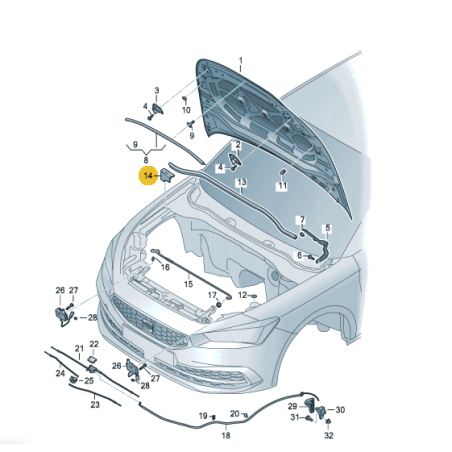 Joint supérieur d'aile-capot Seat Leon IV 2020-