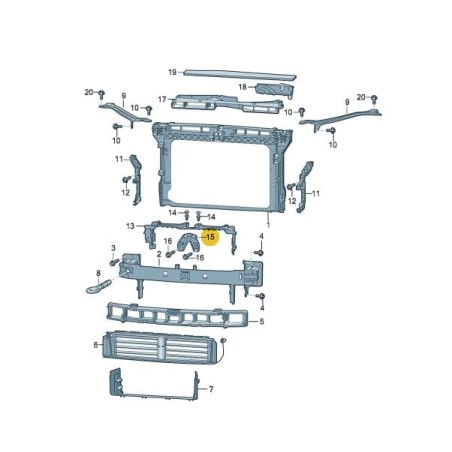 Support de montage radar ACC Skoda Superb III 2015-2019