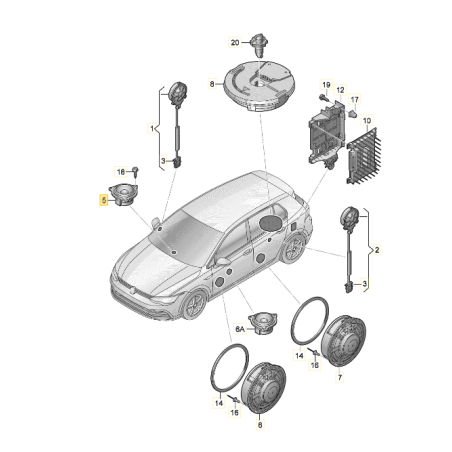 Haut-parleur de tableau de bord SKODA Octavia 4 IV Enyaq 2020-