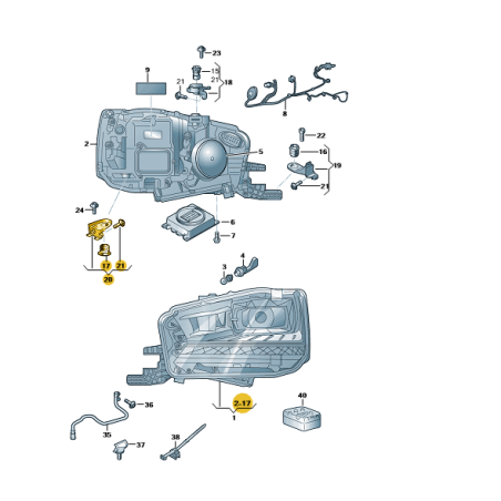 Support de fixation de phare Skoda Fabia III 2015-2022