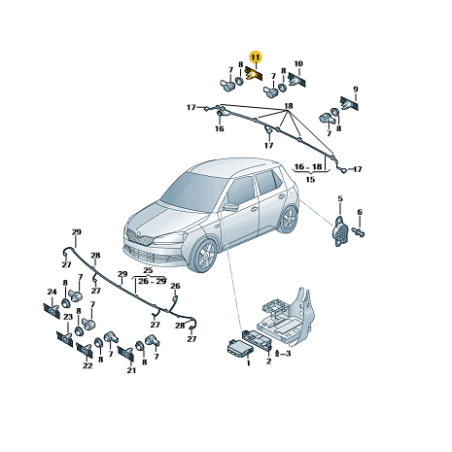 Support de capteur PDC arrière SKODA Fabia 2015-2023
