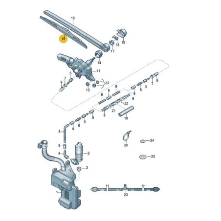 Balai d'essuie-glace arrière Skoda Octavia III Combi 2013-2020