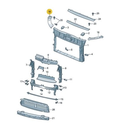 Support de fixation supérieur de phare SKODA Scala KAMIQ