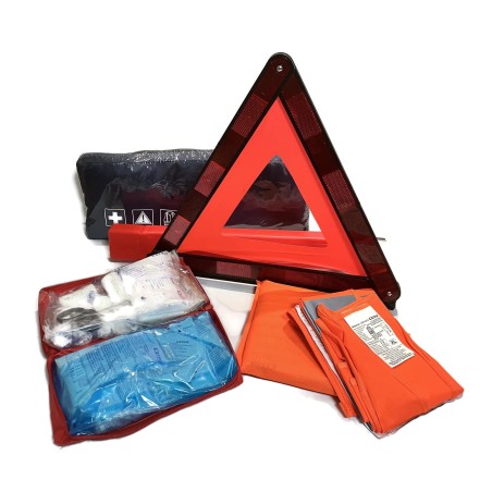 Kit de premiers secours automobile, triangle, gilet réfléchissant