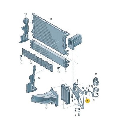 Support de radiateur gauche 3.0 4.0 TFSI 3.0 TDI Audi A6 C7 A7 2011-2018