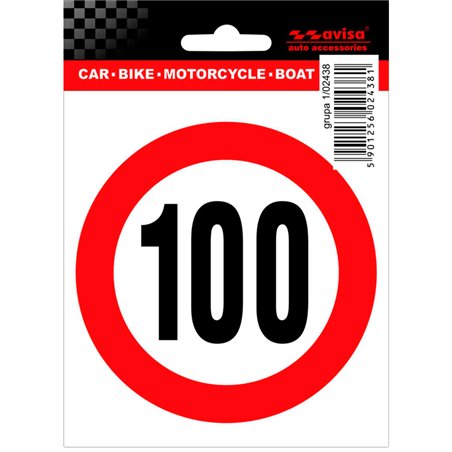 Autocollant AutoTattoo Speed Limit 100km - 9,5x10cm