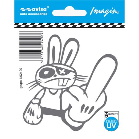 Autocollant AutoTattoo Rabbit - 8,4x8,6 cm