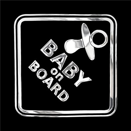 Autocollant Nickel 'BABY ON BOARD' - 65x110mm