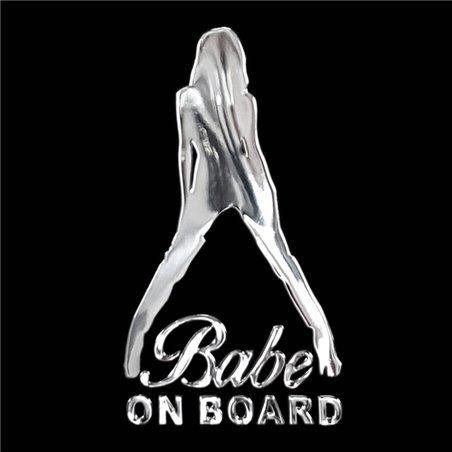 Autocollant Nickel 'BABE ON BOARD' - 33x60mm