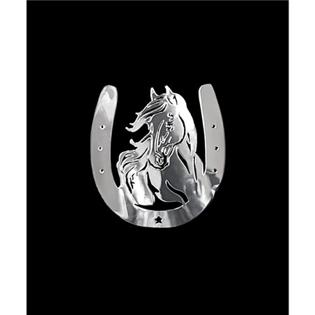 Autocollant Nickel 'Horseshoe + Horse' - 48x50mm