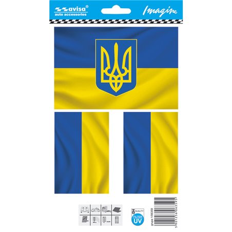 Autocollant AutoTattoo Ukraine/ flags - 12,7x8,5cm