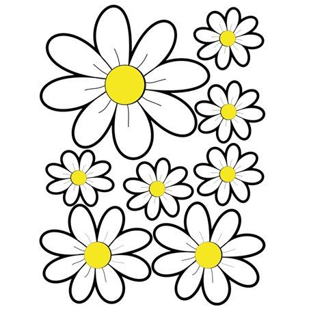 Planche d'autocollants Chamomile Flowers - blanc - 24,5x32,5cm